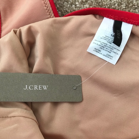 J. Crew Red Plunge V-Neck Straps Swimsuit 16 - Picture 6 of 7